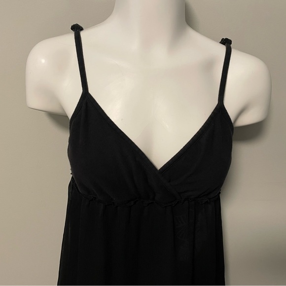 Roxy v-neck sleeveless black midi dress with adjustable spaghetti straps Size S - Picture 6 of 12
